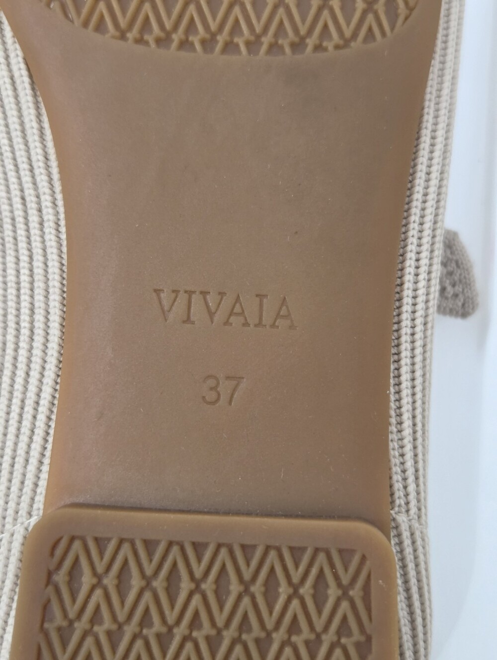 VIVAIA Cream Ribbed Mary Janes Square Toe Knit Ballet Flats Coquette Preppy 6.5 - Picture 8 of 10